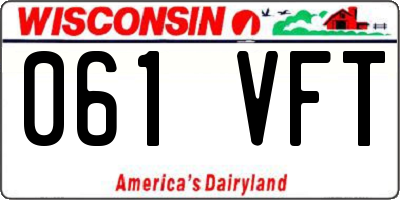 WI license plate 061VFT
