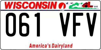 WI license plate 061VFV