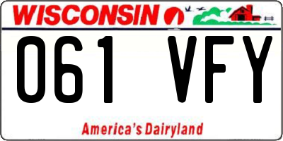 WI license plate 061VFY