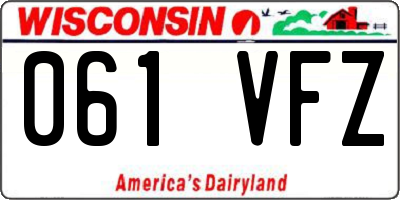 WI license plate 061VFZ