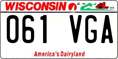 WI license plate 061VGA