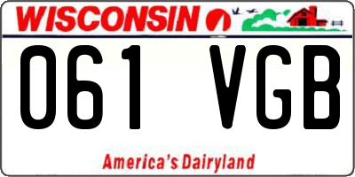 WI license plate 061VGB