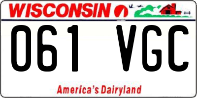 WI license plate 061VGC