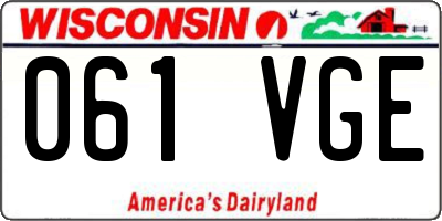 WI license plate 061VGE
