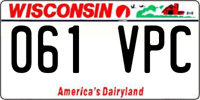 WI license plate 061VPC