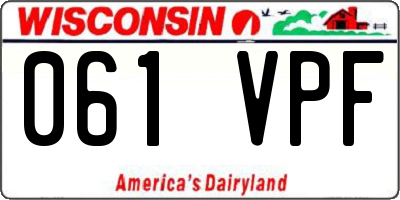 WI license plate 061VPF