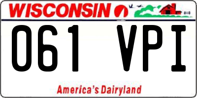WI license plate 061VPI