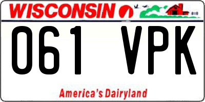 WI license plate 061VPK