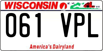 WI license plate 061VPL