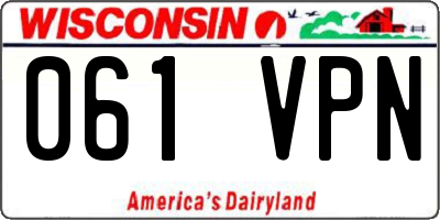 WI license plate 061VPN