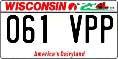 WI license plate 061VPP