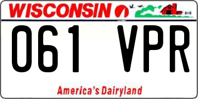 WI license plate 061VPR