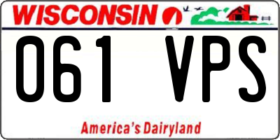 WI license plate 061VPS