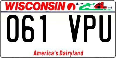 WI license plate 061VPU