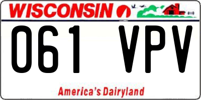 WI license plate 061VPV