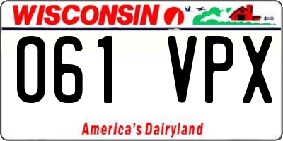 WI license plate 061VPX