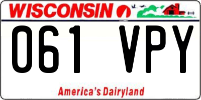 WI license plate 061VPY