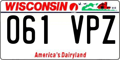 WI license plate 061VPZ