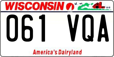 WI license plate 061VQA