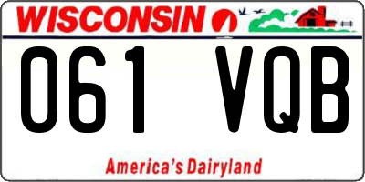 WI license plate 061VQB