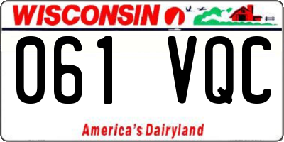 WI license plate 061VQC