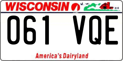 WI license plate 061VQE