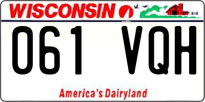 WI license plate 061VQH