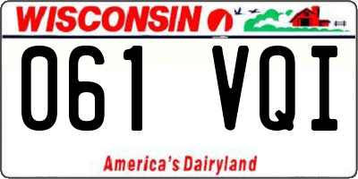 WI license plate 061VQI