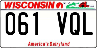 WI license plate 061VQL