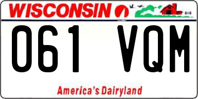 WI license plate 061VQM