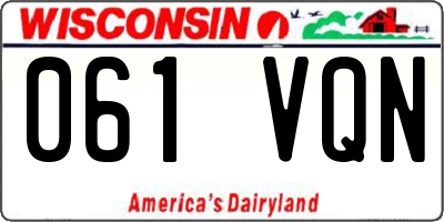 WI license plate 061VQN