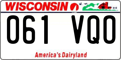 WI license plate 061VQO
