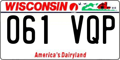 WI license plate 061VQP