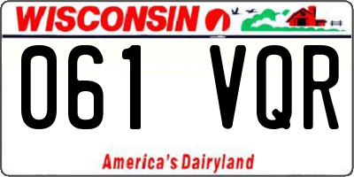 WI license plate 061VQR