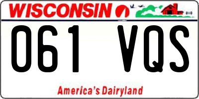 WI license plate 061VQS