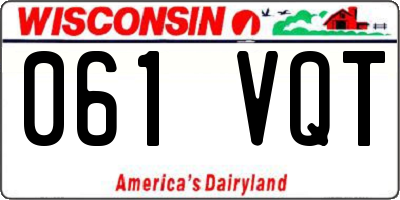 WI license plate 061VQT