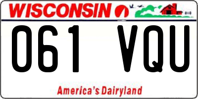 WI license plate 061VQU