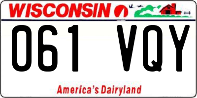 WI license plate 061VQY