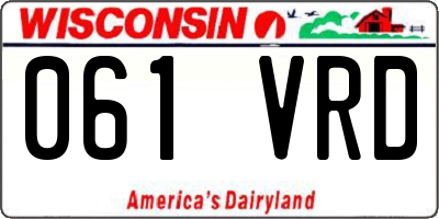 WI license plate 061VRD