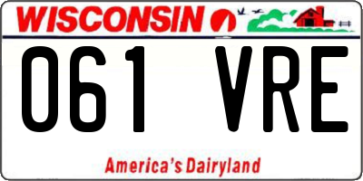 WI license plate 061VRE