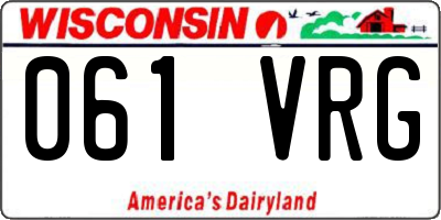 WI license plate 061VRG