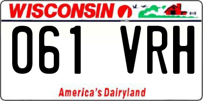 WI license plate 061VRH