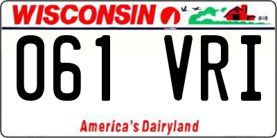 WI license plate 061VRI