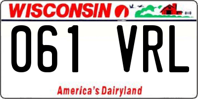 WI license plate 061VRL