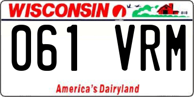WI license plate 061VRM