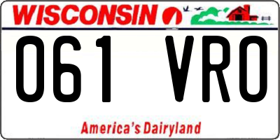 WI license plate 061VRO