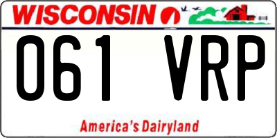 WI license plate 061VRP