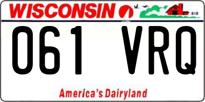 WI license plate 061VRQ