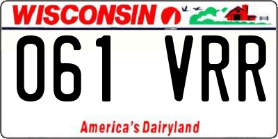 WI license plate 061VRR