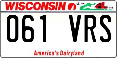 WI license plate 061VRS